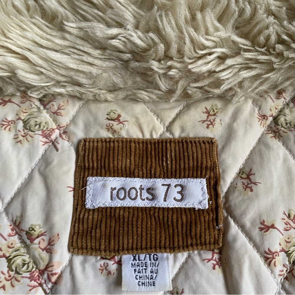 Vintage Roots Corduroy jacket faux Sherpa ditsy floral feminine floral lined XL - Picture 9 of 12